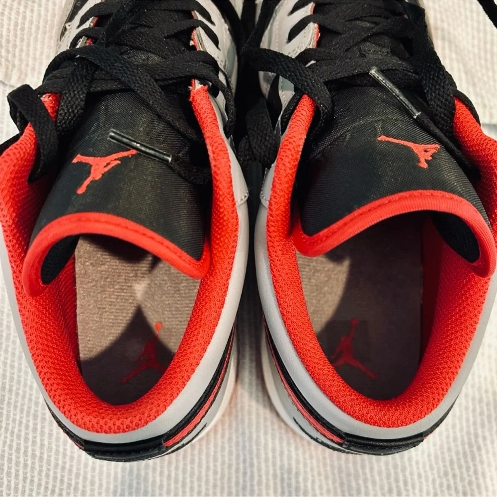 NIKE AIR JORDAN 1 Low GS Boys Sneakers Black Red Grey Kids Shoes